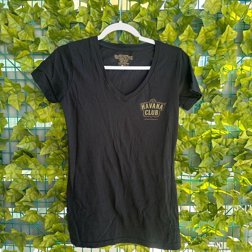 Black V-Neck Women's Top
